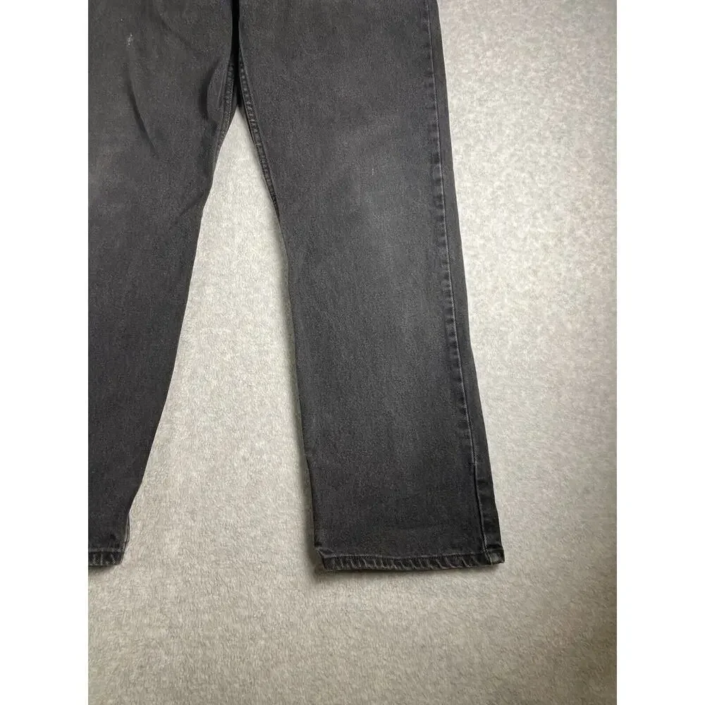 Levis 505 Jeans Adult 36x32 Black Denim Regular Fit Straight Leg Distressed